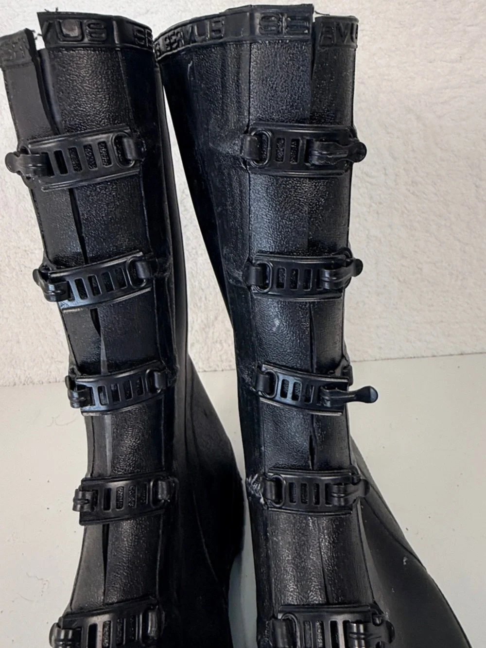 Servus Rubber Work Boots Mens 10 Black Waterproof Buckle Rain Boots